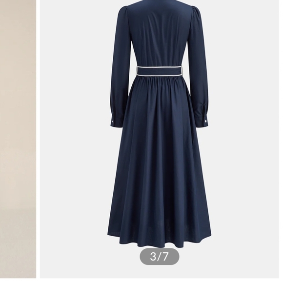 Commense Navy and White Midi Dress - Picture 3 of 6